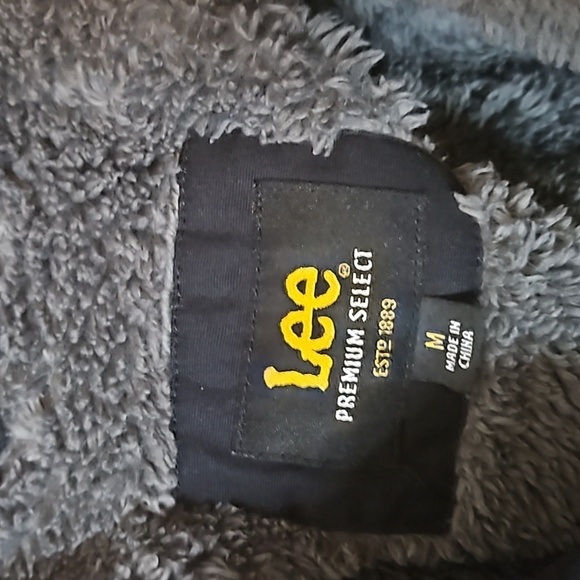 Lee Sherpa Lined Full Snap Shirt Jacket Sz Med Black Grey Lining  Pre-owned - Picture 6 of 10